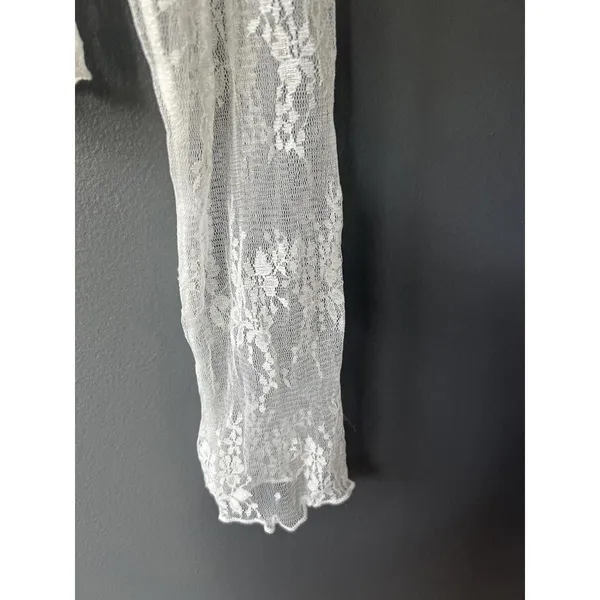 White Sheer Lace Long Sleeve Top XXL - Image 5