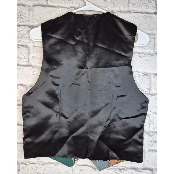 Vtg 90s Rafaella Western Tapestry Vest Small Cowboy Saloon Jail Wagon Waistcoat - Image 4