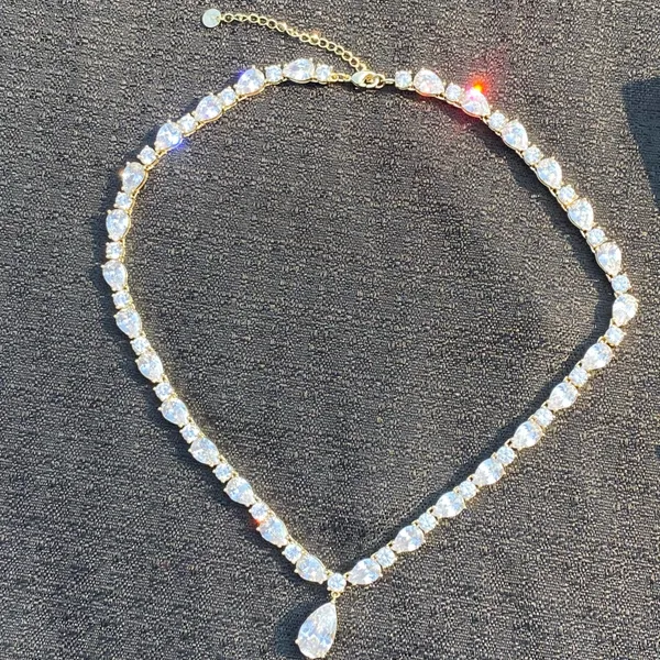 ⚜️💎 New Pavoi 18” 14K Yellow Gold Plated Clear Sparkling Cubic Zirconia Crystal Pendant Tennis Necklace 💎⚜️ - Image 5