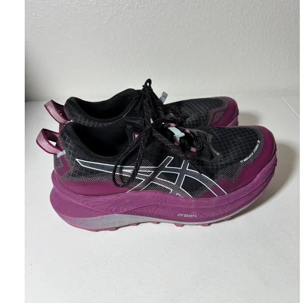 ASICS Women's Size 9.5 Trabuco Max 3 Trail Running Shoes Purple Black Sneakers - Image 3