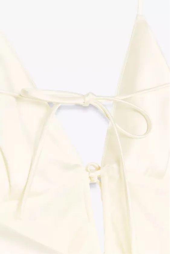 Zara dress midi maxi ivory satin tied slip evening summer wedding party - Image 17