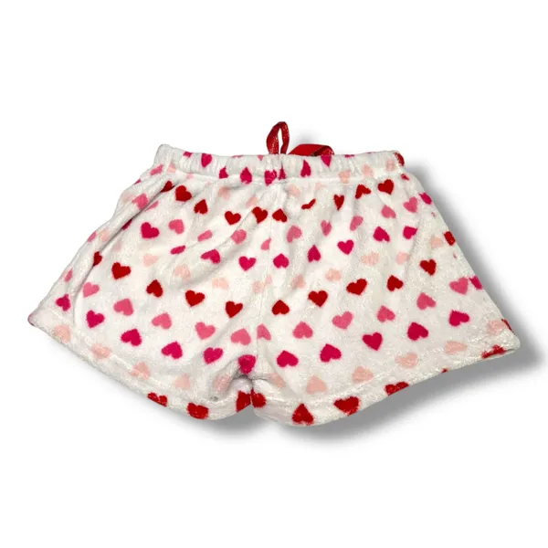 Pillow Talk‎ Heart Print Pajama Shorts Intimates Sleepwear Sz S White Pink - Image 2