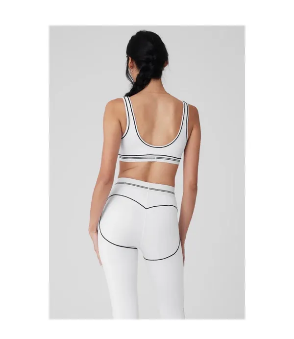Alo Yoga Airbrush Heart Throb Bra White/Black S - Image 2