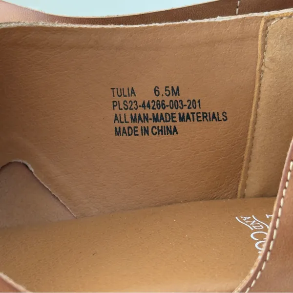 New FRYE AND CO. Tulia Cognac Vegan Leather Criss Cross Open Instep Sandals 6.5 - Image 10