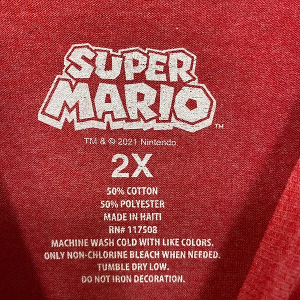 Super Mario Bros Adventure Video Game Red T-Shirt 2XL - Image 4