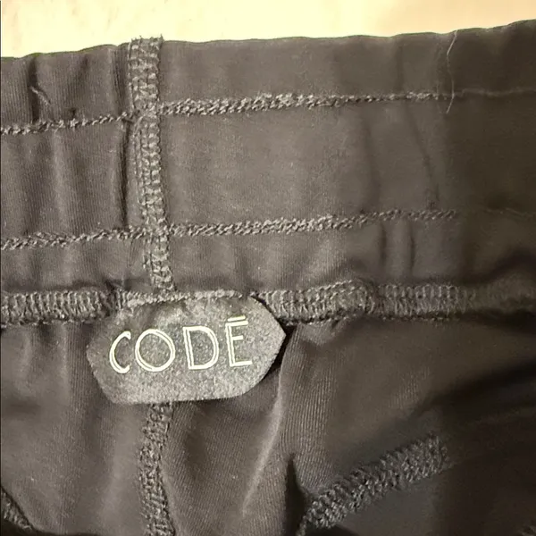 CODE Womens XS PIRATEX Power 3 Black Athletic Pants with Yellow Drawstring - Image 6