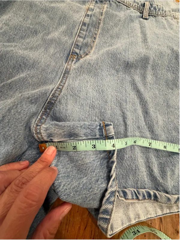 PARKE Denim Shortalls Romper Womens Plus 2X Blue Overalls Mini Coverall Cotton - Image 9