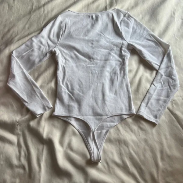 Abercrombie White long sleeve hook and eye bodysuit - Image 8