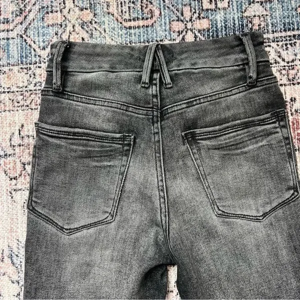 GOOD AMERICAN Good Legs Stovepipe Cigarette Denim Jeans in Black214 Size 2 - Image 11