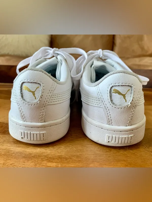 PUMA White Leather Sneakers - Image 4