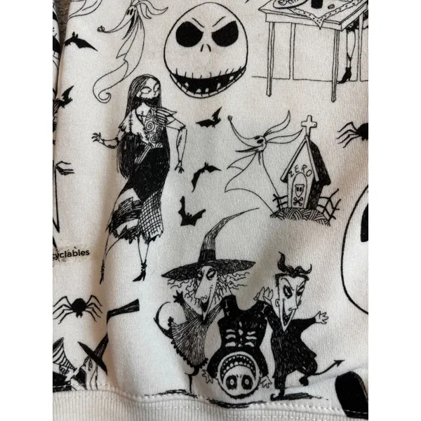 Disney Sweatshirt The Nightmare Before Christmas Cream Jack Skellington NWT Flaw - Image 6