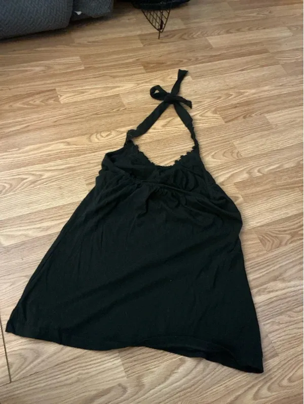 Y2K Route 66 halter black tank top size small - Image 7