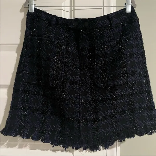 Scotch & Soda Tweed Mini Skirt - Black and Blue size‎ XL - Image 3