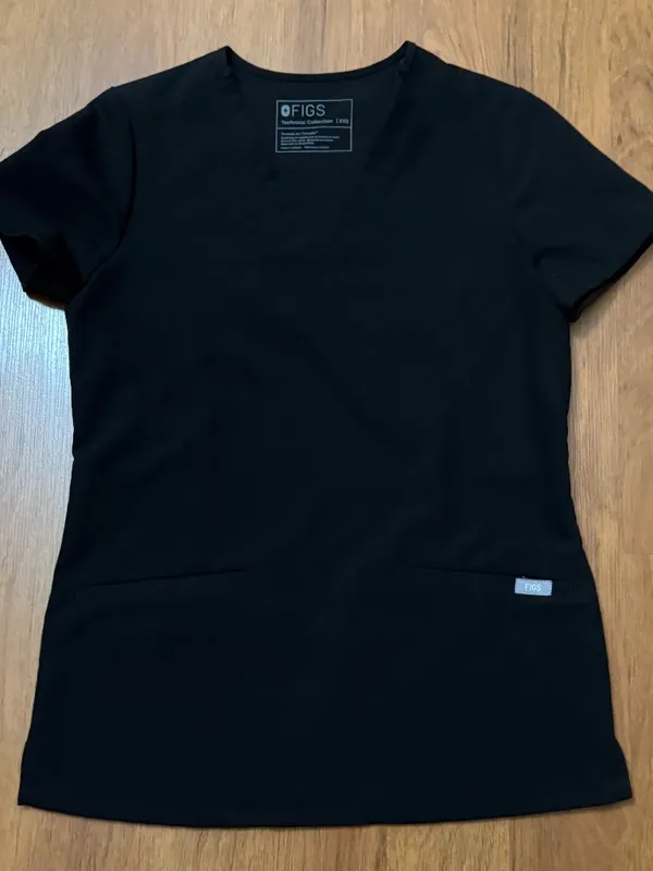 Like New Figs Black Casma XXS Scrub Top Women - Image 3