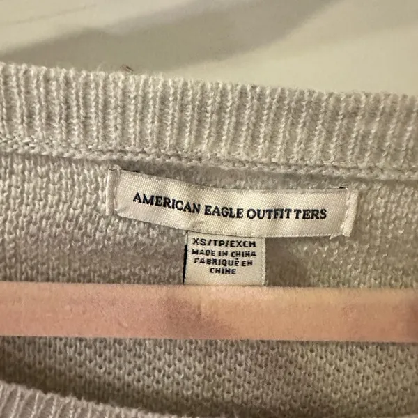 American Eagle Soft waffle light gray sweater‎ - Image 2