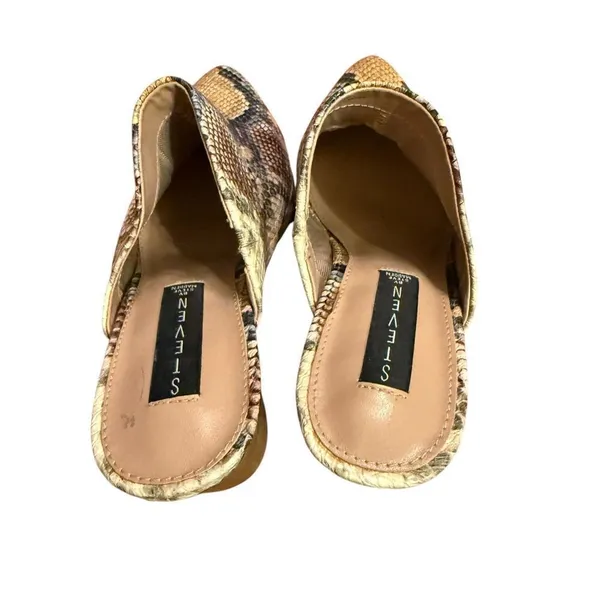 Steven by Steve Madden Nox Snake Python Chunky Block Heeled Mules Sz 8 Womens Fa - Image 10