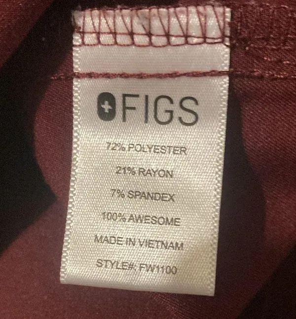 Figs Technical Collection Wine Color Women’s Size XS 3 Pockets - Image 9