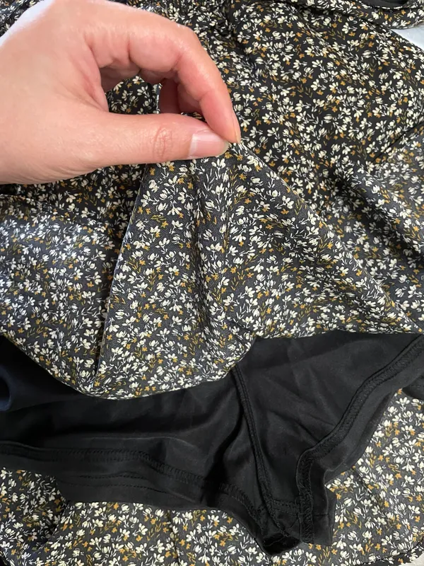 The Clothing Exchange Company | NWOT | Floral Print Chiffon Skort Dress | S | Black | CP9448 - Image 6