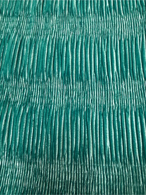 NWT BIBI Teal Crushed Velvet Plissé Wide Leg Pants Retro 70s Small - Image 5