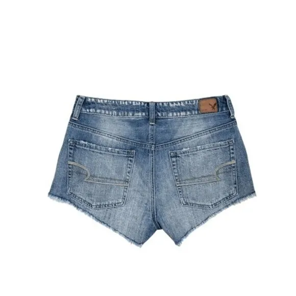 American Eagle High Rise Festival Cutoff Jean Shorts Painted Design Size 6‎ - Image 2