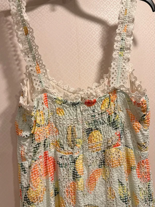 Anthropologie White Ruffled Eyelet Floral Embroidered Dress - Image 13