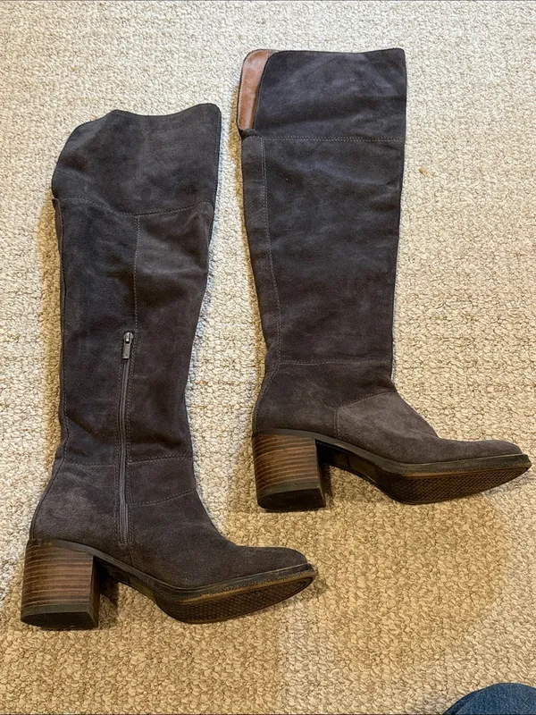 Lucky Brand Women's Over-the-Knee Suede Block Heel Boots - Charcoal - Image 8