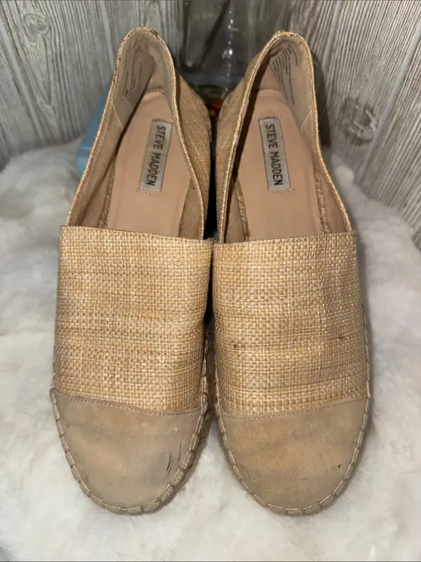Steve Madden Tan Raffia Slip-On Espadrilles - Image 2