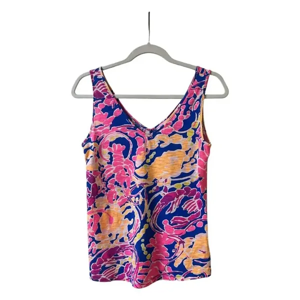 Lilly Pulitzer Gigi V-neck tank top catch & release sz S - Image 3