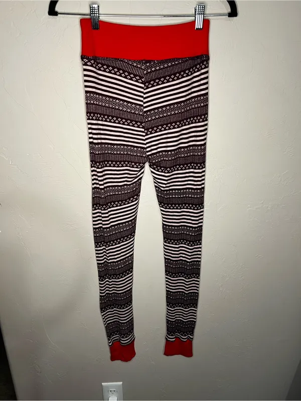 Aerie‎ Thermal Red Striped Lounge Wear Pajama Cozy Jogger Pants - Image 5