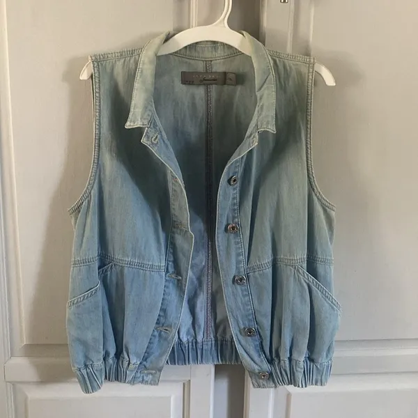 Vintage Zara Short scrunched Denim Vest - Image 10