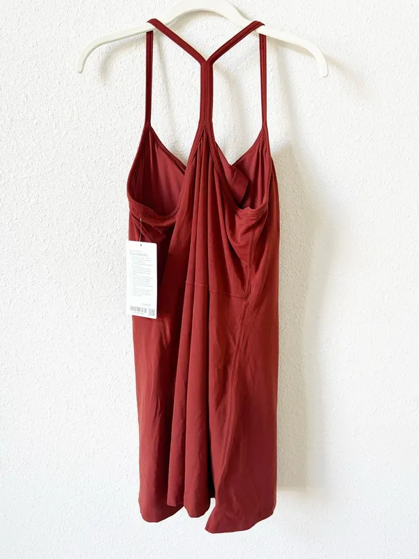 Lululemon Flow Y Dress B/C Cup Cranberry Charm Large Athleisure Sporty Tennis - Image 2