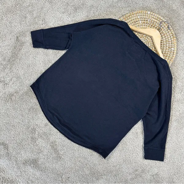 Hollister Women’s Pullover Sweatshirt 7/8 Sleeve Boat Neck in Navy S - Image 6