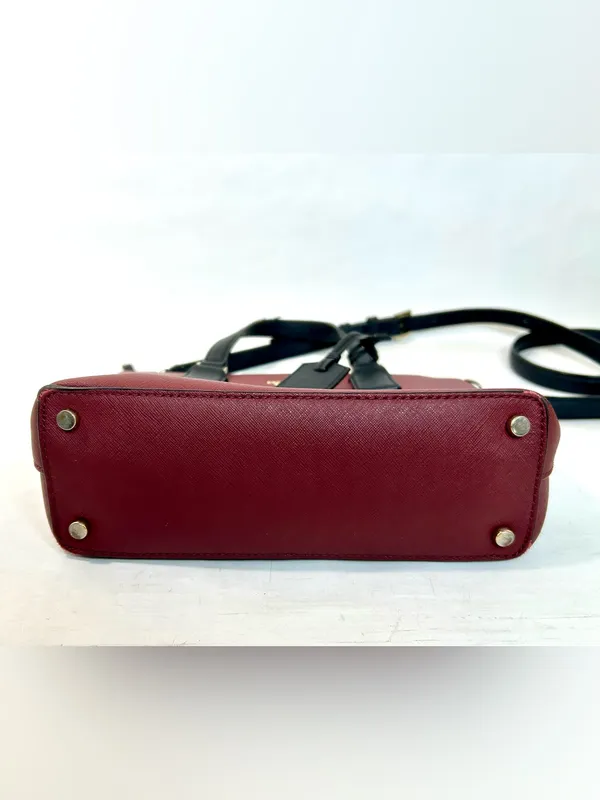 Kate Spade Cameron Street Lucie Crossbody in Maroon and Black 9” x 7.5” x 3.5” - Image 6