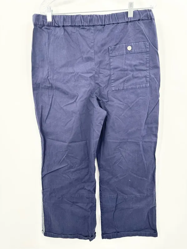 Anthropologie Maeve Pull-On Track Pants Navy/Red‎ Striped Size Large - Image 4