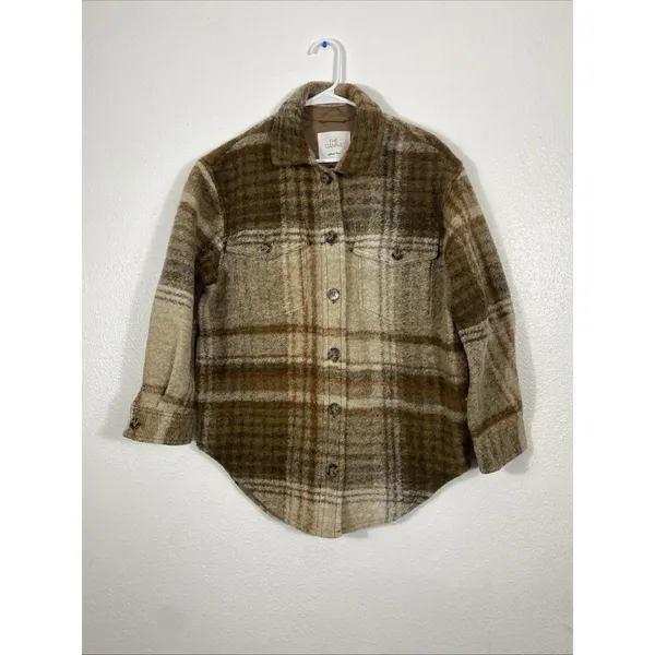 Wilfred Free Aritzia The Ganna Womens Wool Plaid Shacket Jacket M Oversized - Image 4