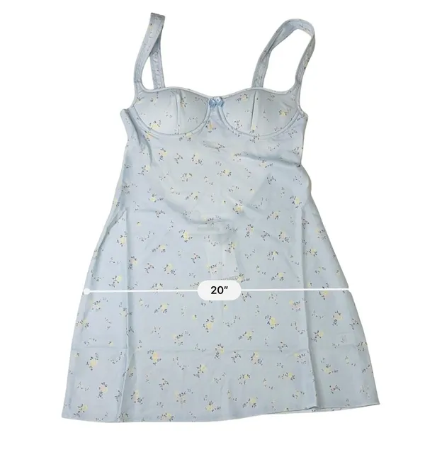 Rumored Loverboy Mini Dress MEDIUM Forget Me Not Blue Sweetheart Coquette Floral - Image 5