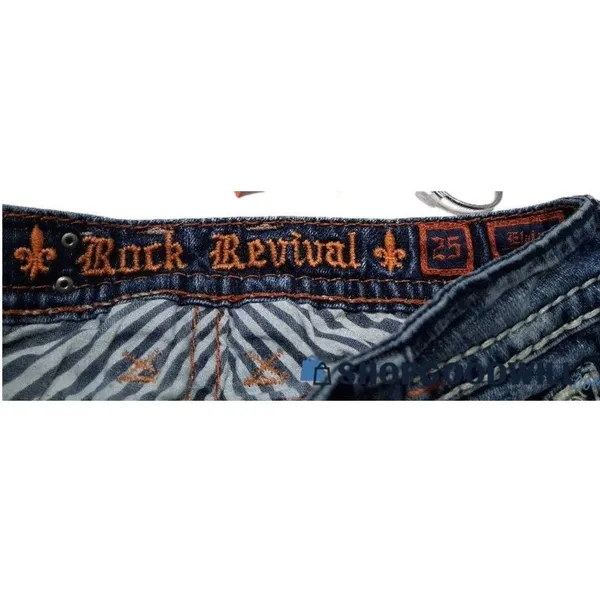 Rock Revival Bootcut Jeans Women's 25 Flap Pocket Heavy Stitch‎ Medium Wash - Image 3