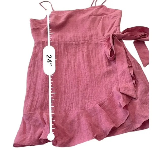 Cotton Candy LA Abbeline Bow Wrap Dress Pink Size L Womens Mini Party Cocktail⁠ - Image 11