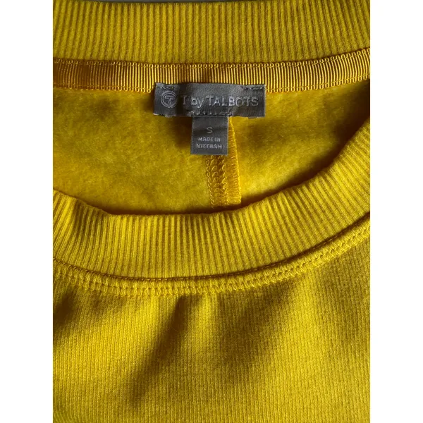 T by Talbots Yellow Quilted Sweatshirt Small Golf Pullover Stretch Athleisure - Image 8