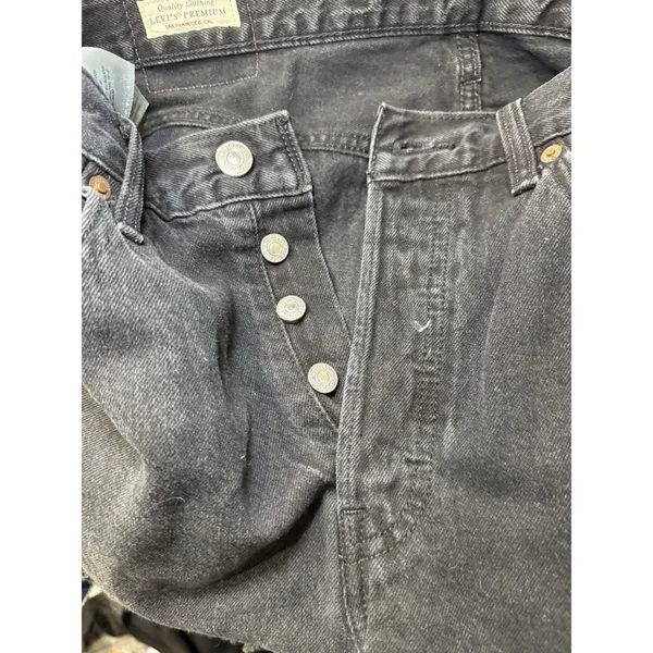Levi's Shorts Womens W29 501 Button Fly Black Raw Hem Grunge High Rise - Image 5