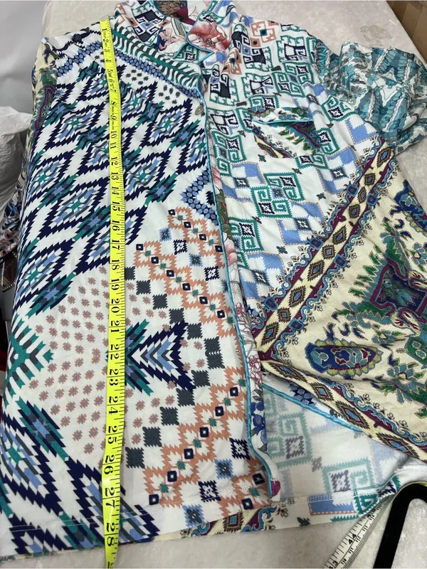 Johnny Was Patchwork mixed media Floral 2 piece pajama set XL button up top - Image 5