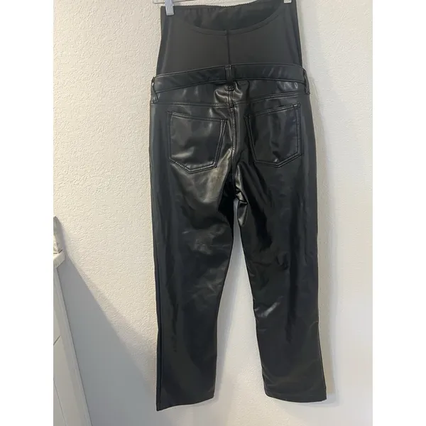 Abercrombie & Fitch Maternity Vegan Leather 90s Straight‎ Pant Size 26 - Image 2