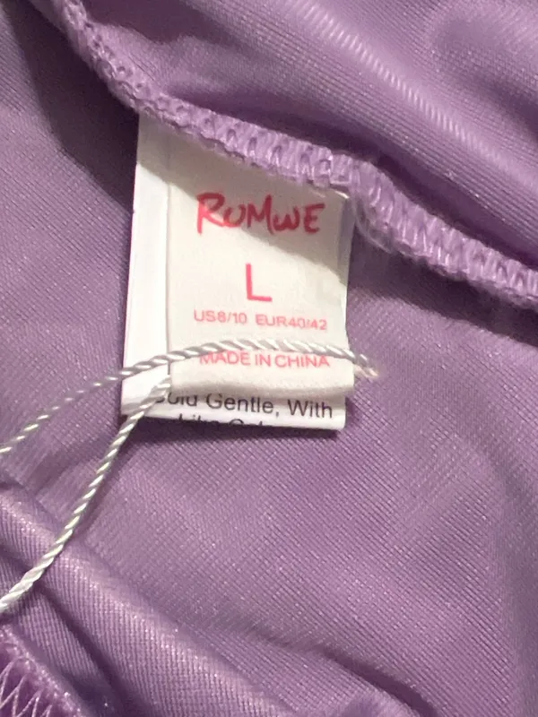 NWT Romwe Purple Feather Trim Velvet Dress - Image 2