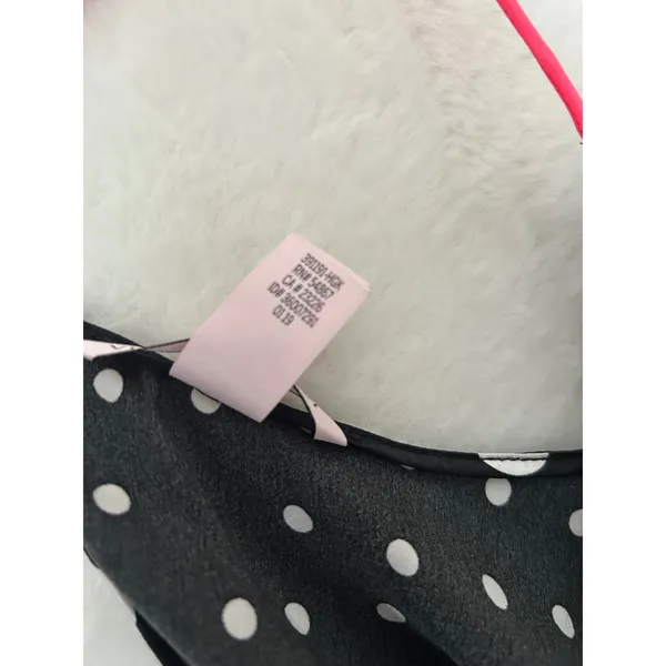 Victorias Secret Polka Dot Cami Top Black‎ Pink Straps Large 391191-HGK - Image 7