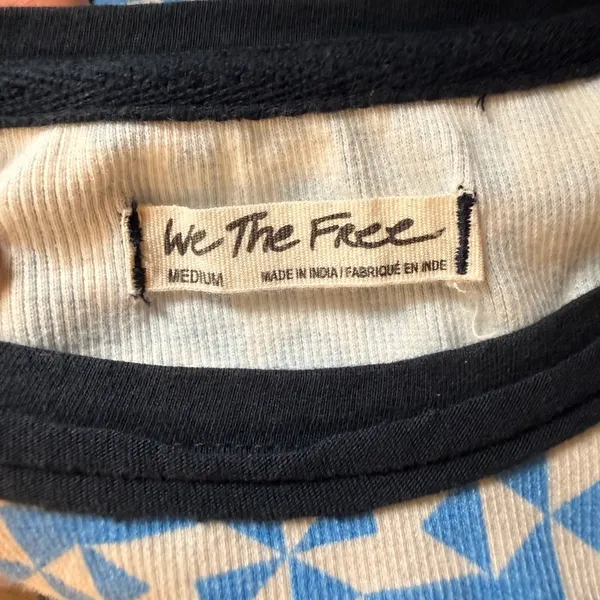 Free People We The Free Too Hot To Handle Tank Top Blue Geometric Paisley Medium - Image 7