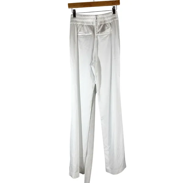 Alice + Olivia Jody Satin High-Waist Slit Front Pant White Size US 2 - Image 5