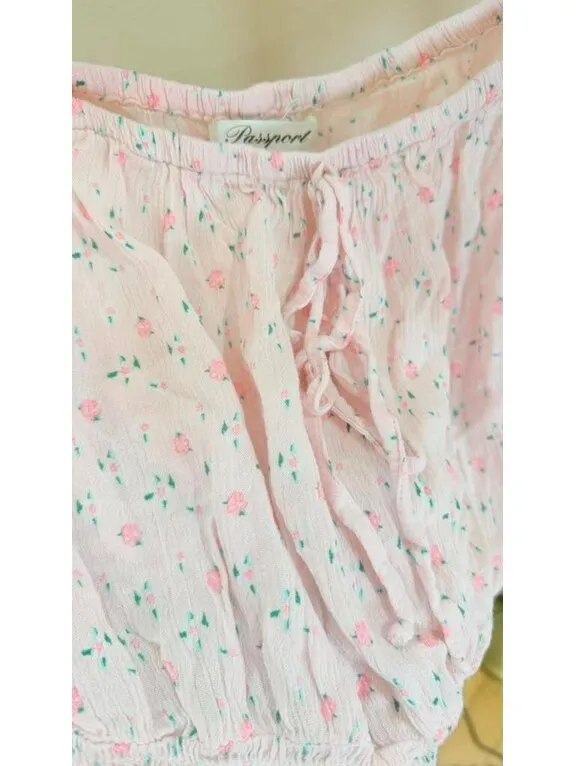 Size M brandy melville STYLE Pink Off-the-Shoulder Crop Top - Image 3