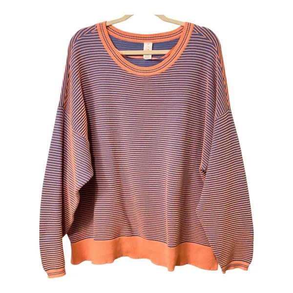 LIVI for Lane Bryant Crew-Neck Ottoman Sweater in Coral Fusion Size 22/24 EUC - Image 2