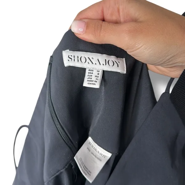 Shona Joy‎ Cocktail Draped Maxi Dress Grey Size 8 - Image 9