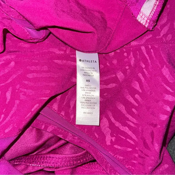 Athleta Printed Mesh Racer Run Shorts Electric Fuchsia Pink 4” Inseam Women’s XS - Image 10